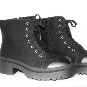 Torrid Black Canvas Lug Bootie